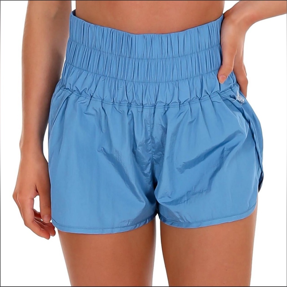 🆕 Free People FP Movement High Waist Shorts Brief Liner | M | Ocean Blue